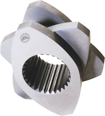 Zona Peleburan Bagian Ekstruder Sekrup Kembar 30° 45° 60° 90° Sudut Sekrup 71mm OD