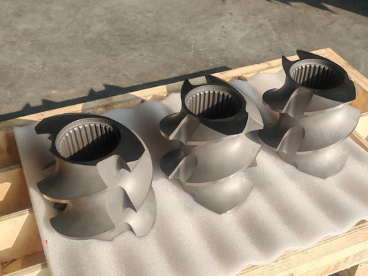 플라스틱 추출 선 나사 요소 60mm-120 나사 길이가 100rpm-1200 나사 속도 쌍 나사 추출기 기계